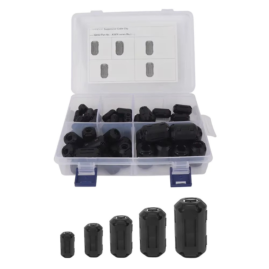 Clip-on Ferrit Ring Kern Perlen Set als RFI EMI Filter Rauschunterdrücker für USB Audio Video und Netzkabel in Schwarz (22 oder 50 Stück) - Bild 6