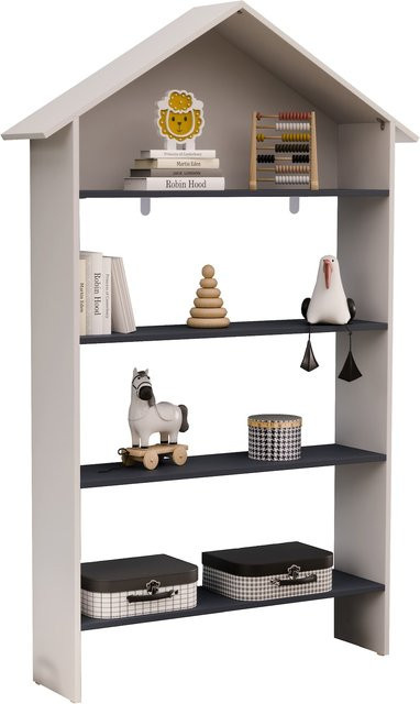 VCM Holzregal Malusa in Weiß für Kinderzimmer und Babyzimmer, H x B x T: 89 x 63 x 35 cm - Bild 1