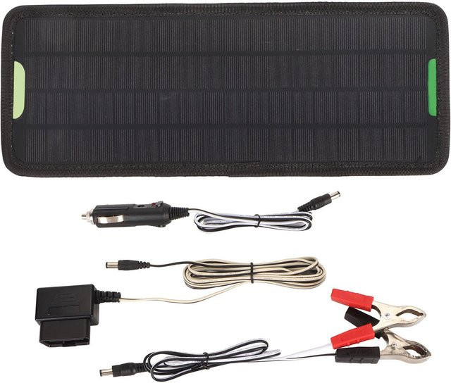 Aneng Solarpanel Autobatterieladegerät 10W 12V mit OBD-Anschluss, wasserdicht, grau/schwarz - Bild 1