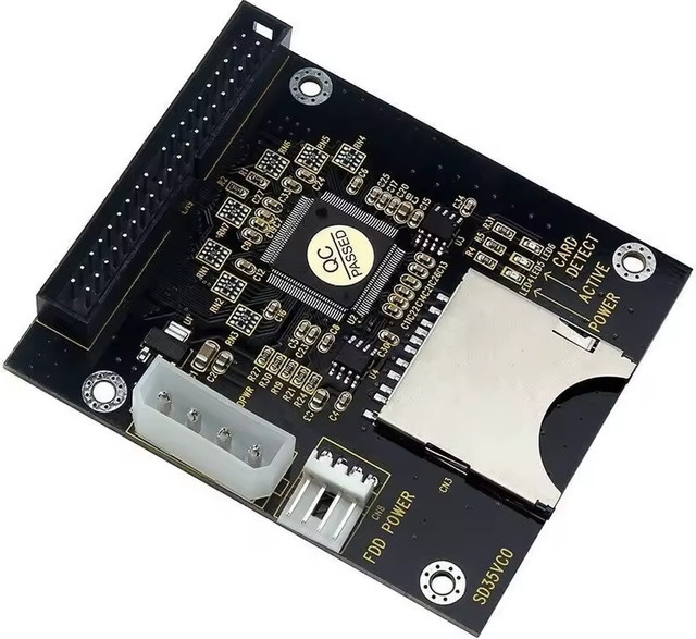 ALLOYSEED TF Micro SD auf 3,5-Zoll IDE 40PIN Adapterkarte in Schwarz - Bild 1