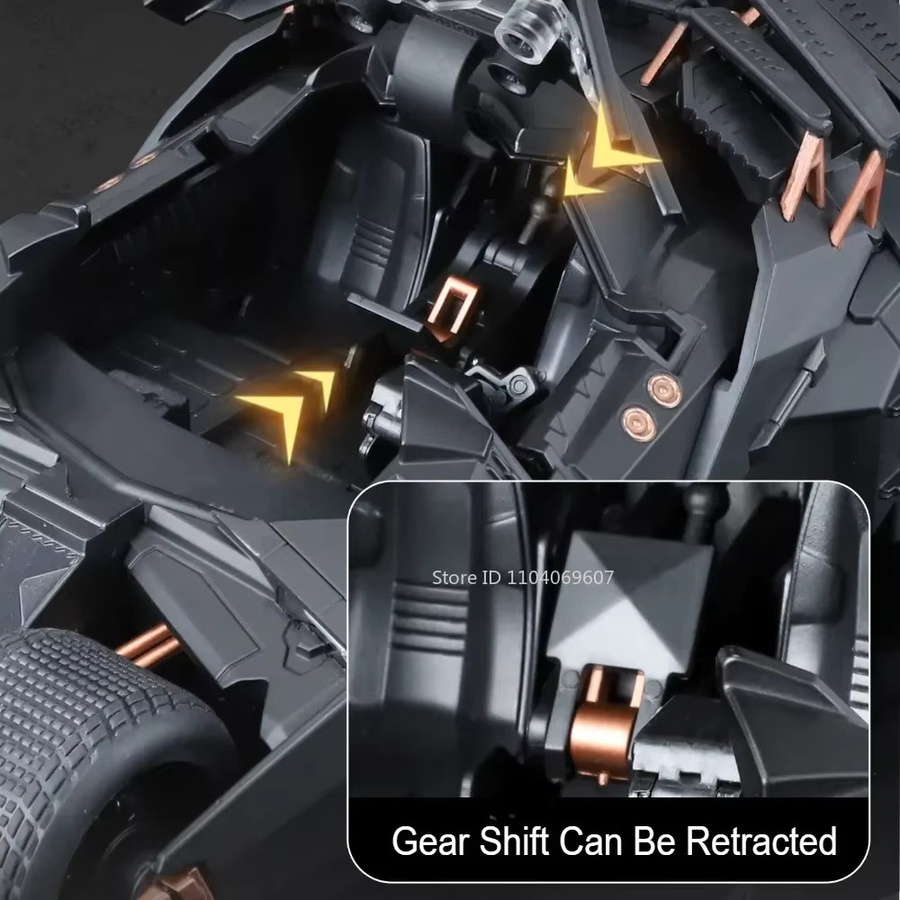 RMZ city Batmobil-Modellauto, Batman, Maßstab 1:24, Metalldruckguss, mit Licht und Ton - Bild 3