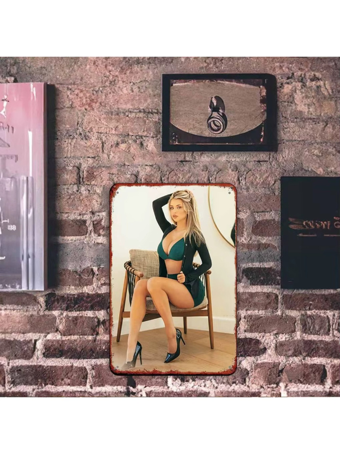 Retro Metallschild CIFBUY Wandaufkleber mit Motiv sexy Frau für Schlafzimmer, Garage, Bar oder Garten - Bild 5