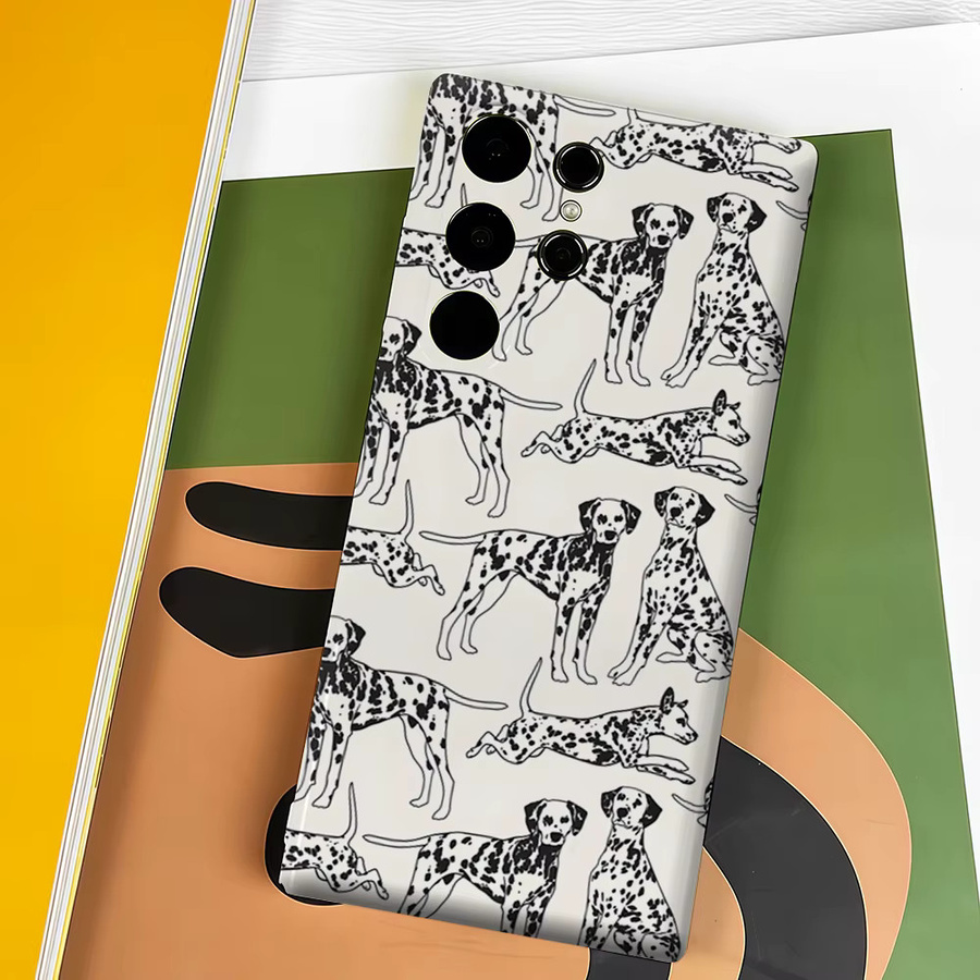 Stoßfeste Doppelschicht Handyhülle mit Dalmatiner-Muster für Samsung Galaxy S26 S25 Ultra S24 S23 Ultra Plus in Weiß - Bild 4