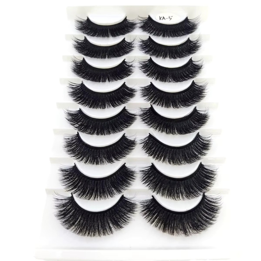 AMSDCN 3D-Künstlicher Wimpern, 8 Paar, Black, Unisex - Bild 2