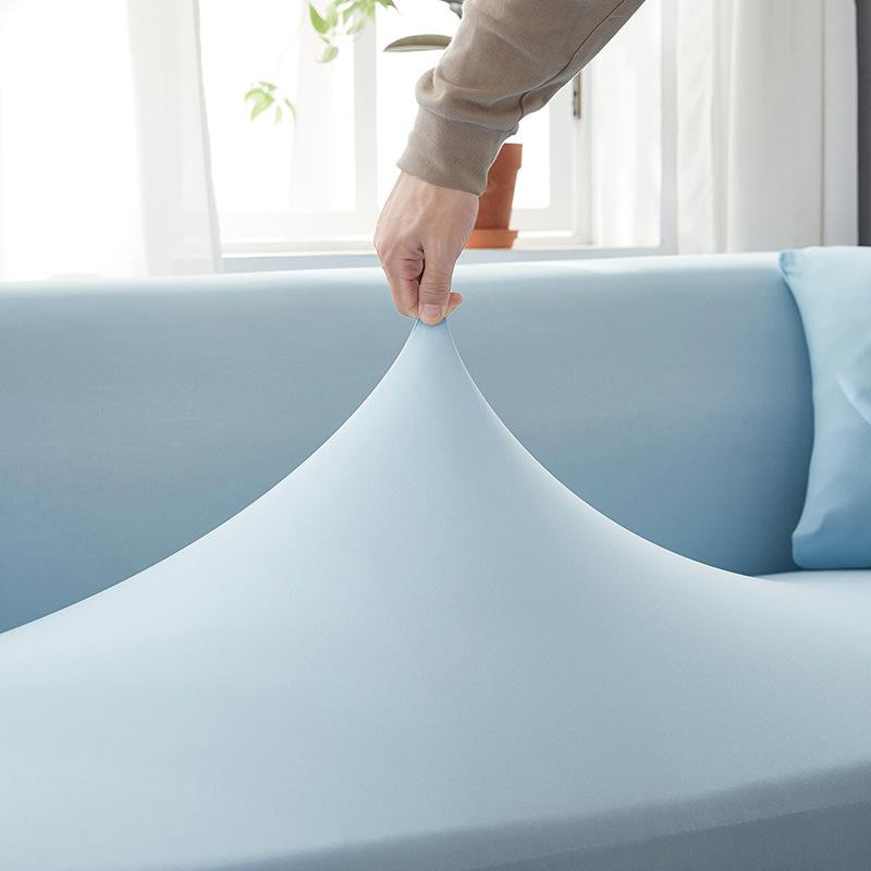 Elastischer Sofabezug aus Spandex in Volltonfarbe als Anti-Staub-Schonbezug für dein Wohnzimmer, Set mit Kissenbezug (45 x 45 cm) - Bild 1