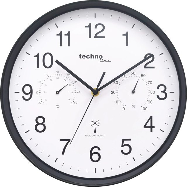 technoline Funkwanduhr WT 8945 Schwarz - Bild 1