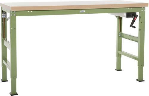 Manuflex WP8001.5021 Werkbank Grundmodul aus Stahl in Wasserblau, höhenverstellbar, B/T/H: 100 x 125 x 70 cm - Bild 1