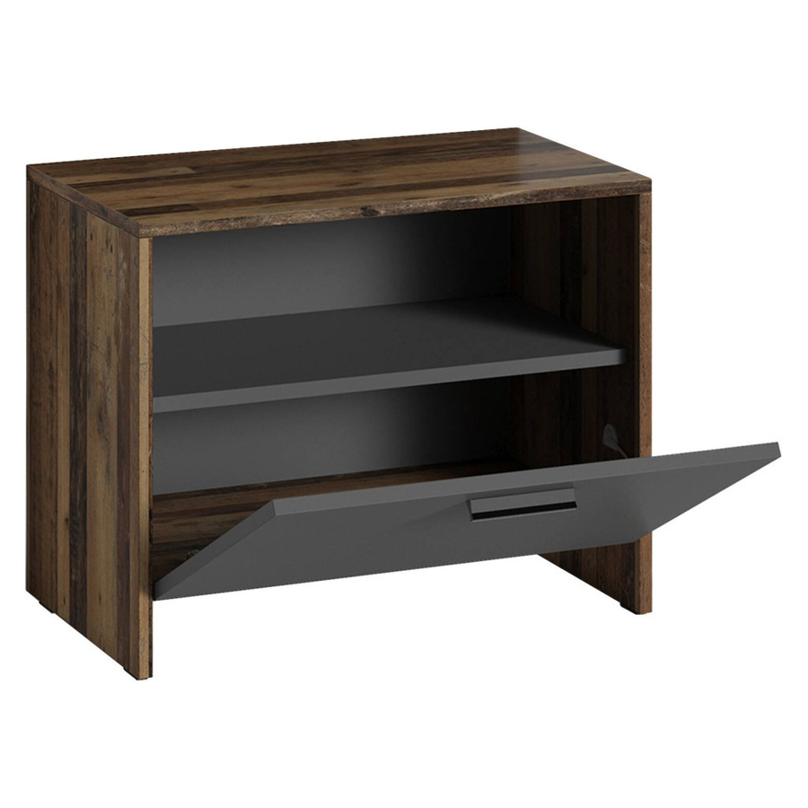 Sitzbank byLIVING BEN in Eiche Old Wood Nachbildung, anthrazit, B/H/T: 60 x 48 x 35 cm - Bild 2