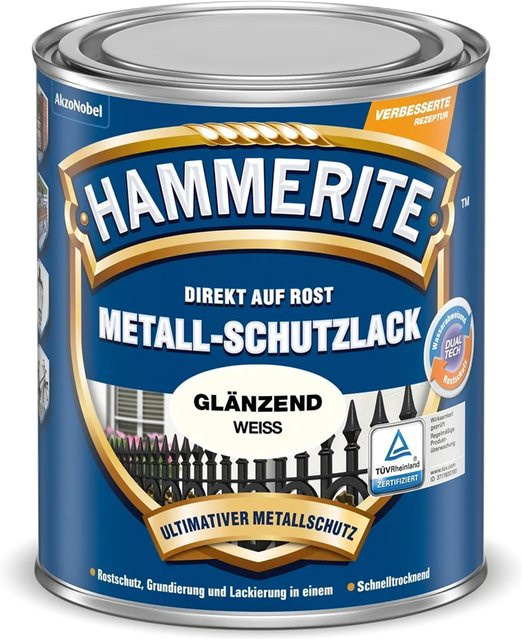 Hammerite Metall-Schutzlack Weiß glänzend 0,75 l - Bild 1