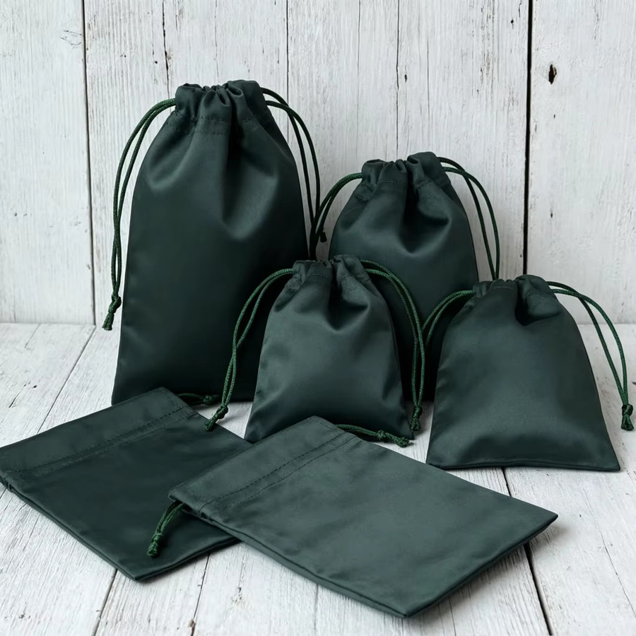 50 Stück Flanell-Geschenkbeutel mit Kordelzug in Grün für Schmuck und Partygeschenke - Bild 3