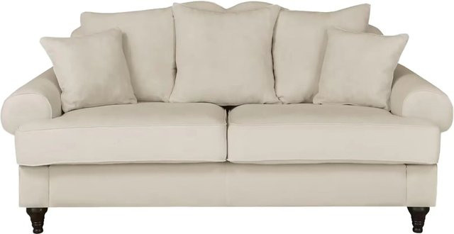 3-Sitzer Sofa Westminster von AMD Möbel in Hellbeige aus Microfaser mit abnehmbaren Bezügen und Dekokissen - Bild 1