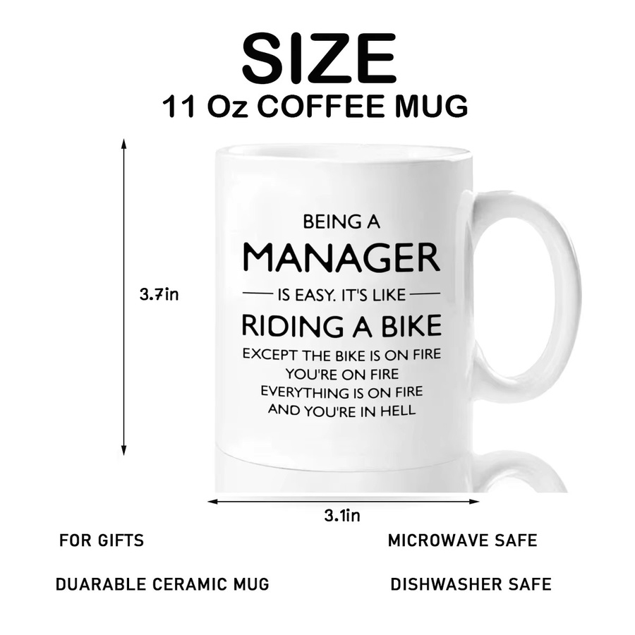 XiJing Kaffeetasse Being A Manager Is Easy aus Keramik, Weiß, Höhe: 27,9 cm - Bild 4