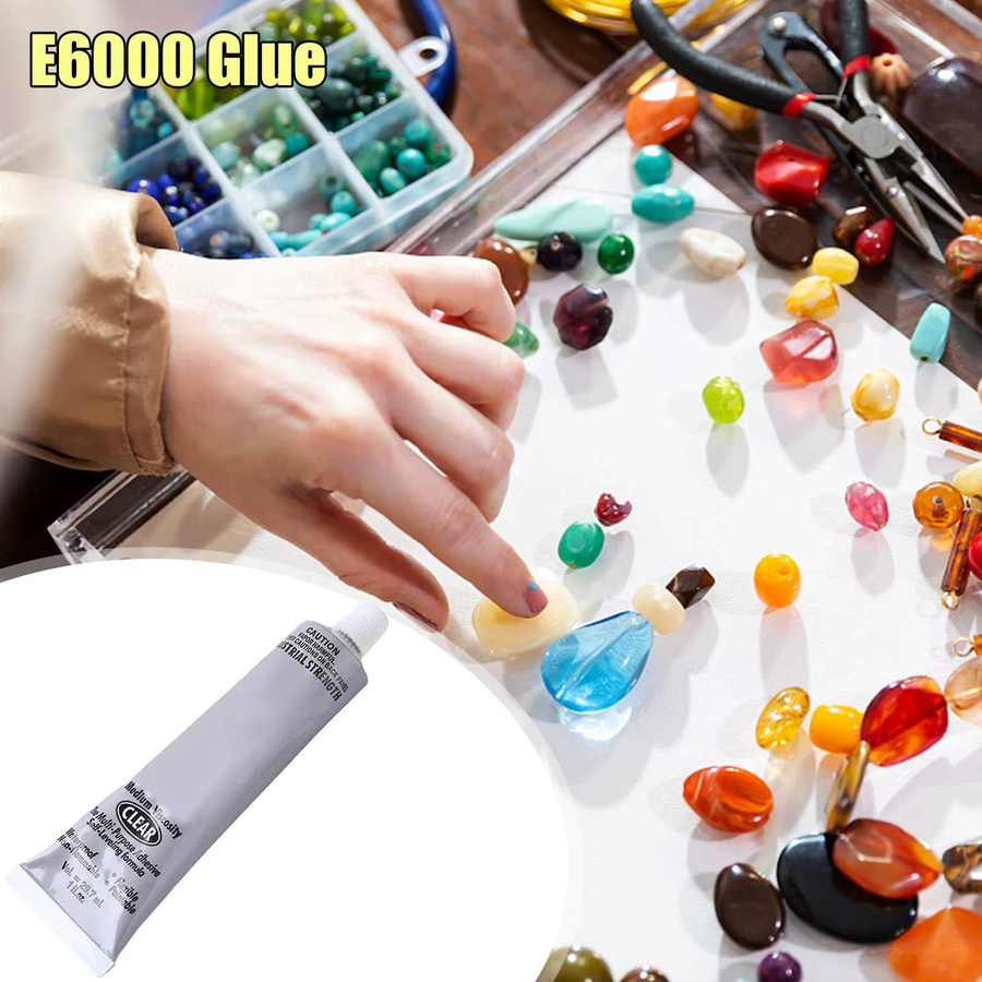 E6000 Flüssiger Bastelkleber Transparent Wasserfest und Geruchlos für DIY Handarbeit Schmuck und Strass - Bild 4