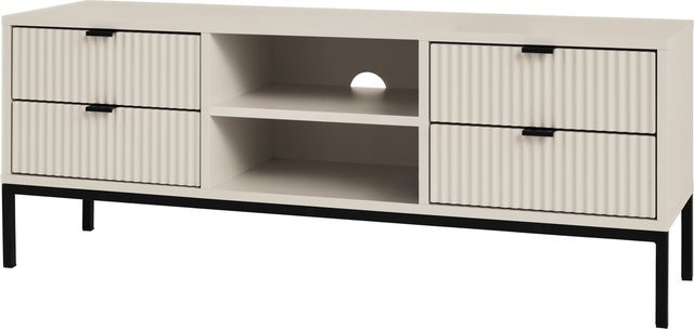 LIVARNO Lowboard modern in Beige oder Weiß mit Medienfächern B/T/H: 117,9 x 33,0 x 44,9 cm - Bild 1