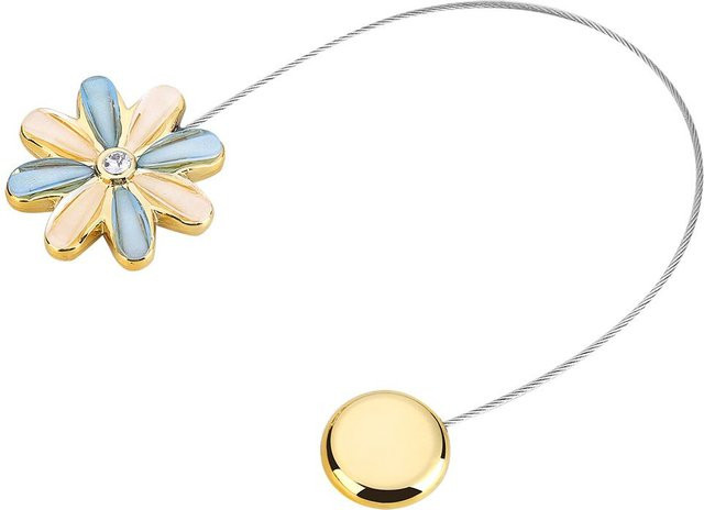 Tooarts Kristall Magnetischer Blumen Vorhang Raffhalter in Beige - Bild 1