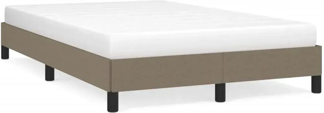 vidaXL Bettgestell aus Stoff in Taupe, modernes Polsterbett mit Holz- und MDF-Elementen, B/T/H: 120 x 200 x 203 cm - Bild 1