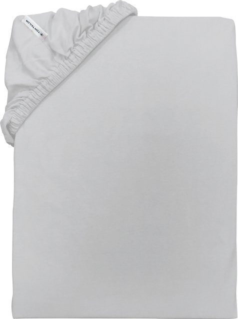 TOM TAILOR Jersey-Spannbettlaken aus Baumwolle, Grau, B/T: 90 x 200 cm - Bild 1