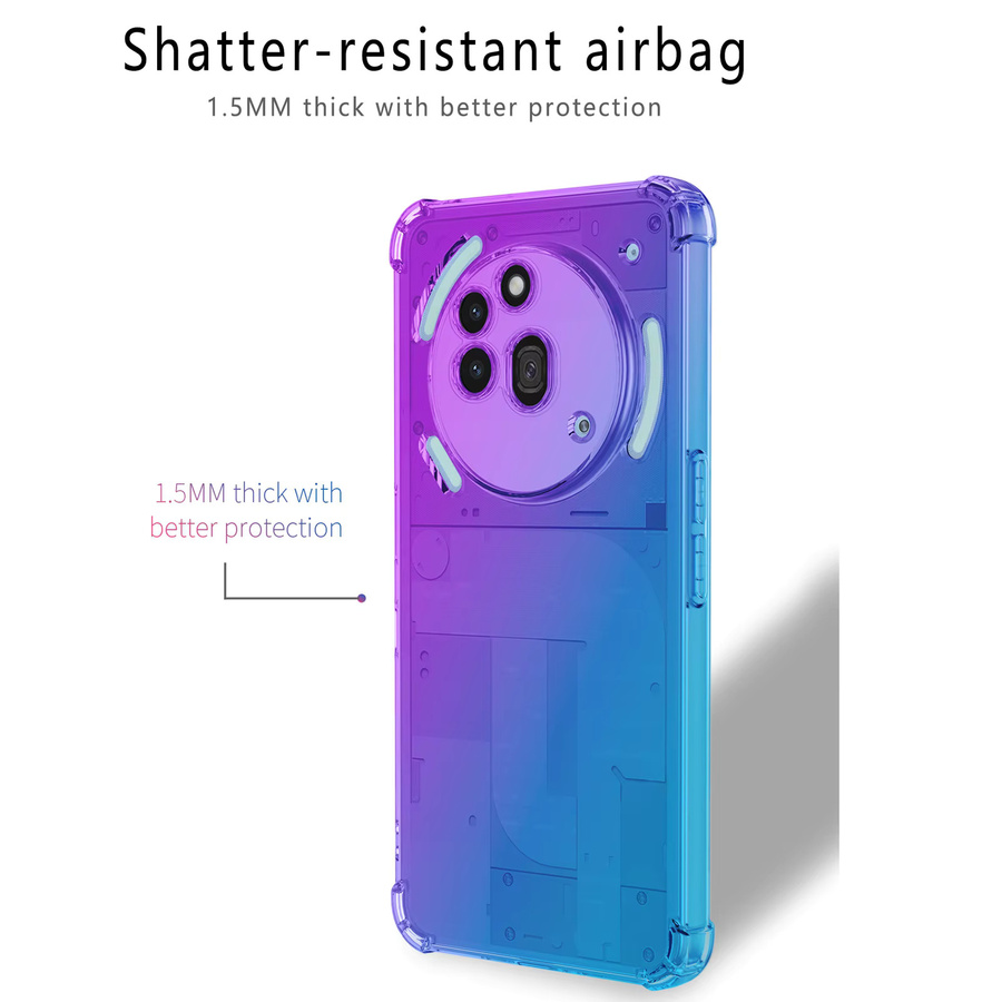 Stoßfeste TPU Schutzhülle mit Farbverlauf für Nothing Phone 3A Pro in Transparent/Multicolour - Bild 4