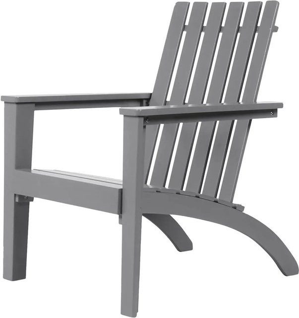 Costway Adirondack Stuhl aus Akazienholz in Grau mit Armlehnen und klassischem Stil, belastbar bis 160 kg - Bild 1