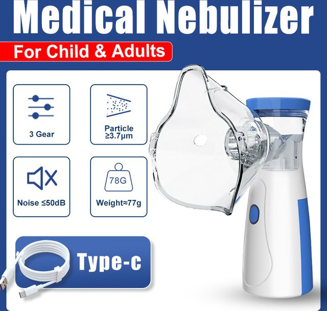 JUSTLANG Handvernebler Ultraschallzerstäuber in Weiß, tragbarer und stummer Mini-Inhalator für Erwachsene und Kinder - Bild 1