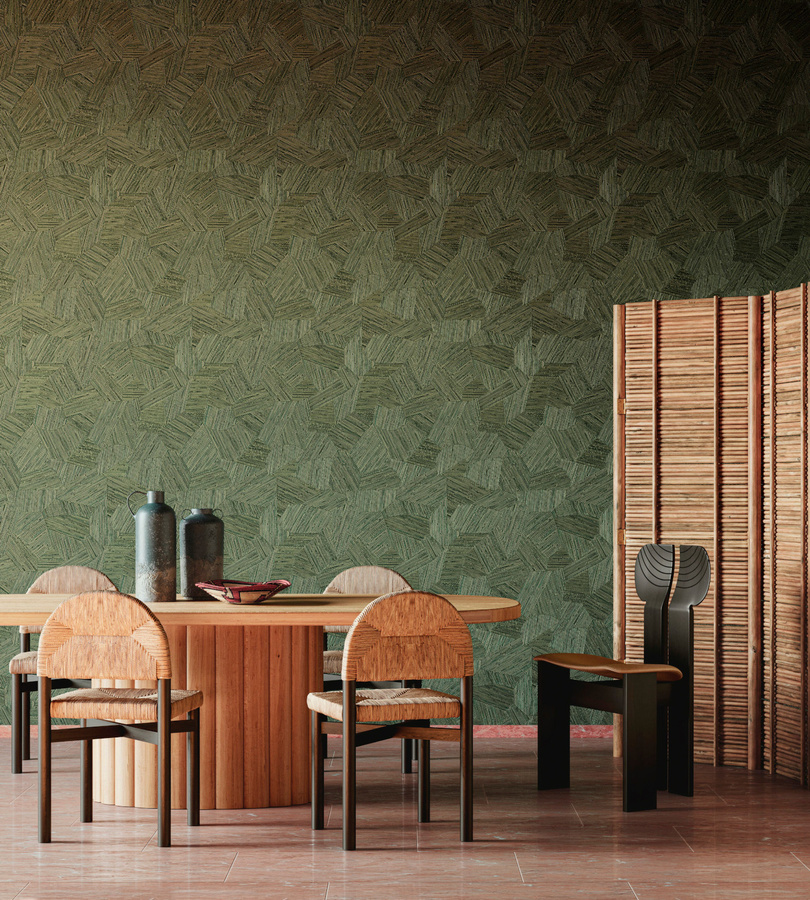 Arte International Tapete Mauna Forest Walk in Grün mit Naturmotiv aus Vlies und Vinyl - Bild 1