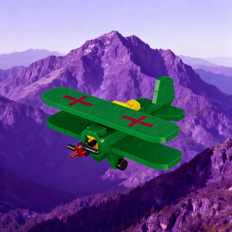 KNEW BUILT Airliner Hubschrauber Fighter Jet Micro Mini Bausteinspielzeug-DIY Flugzeugmodell - Bild 2