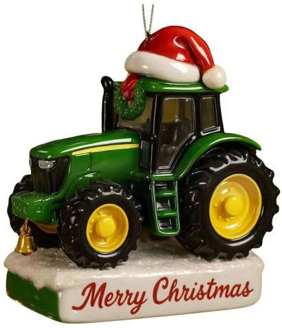 ModeMix Weihnachtsanhänger Traktor in Grün aus Acryl mit Kordel - Bild 1
