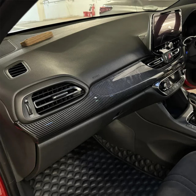 ZHEN YI TIE Zubehör für Hyundai i30 N Kohlefaser-Stil Dekorationsleisten für das Armaturenbrett in Schwarz - Bild 1