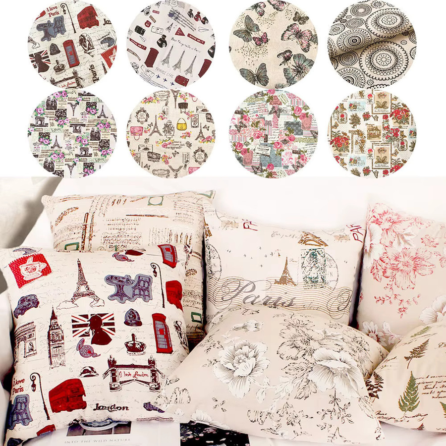 Findohope Vintage Tischdecke und Vorhang aus Baumwolle und Leinen mit europäisch-britischem Muster in Multicolour - Bild 1