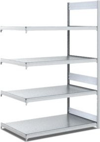 Bito Bereitstellregal BG2081A aus Stahl in Silber, B/T/H: 100,8 x 82,4 x 200,0 cm - Bild 1