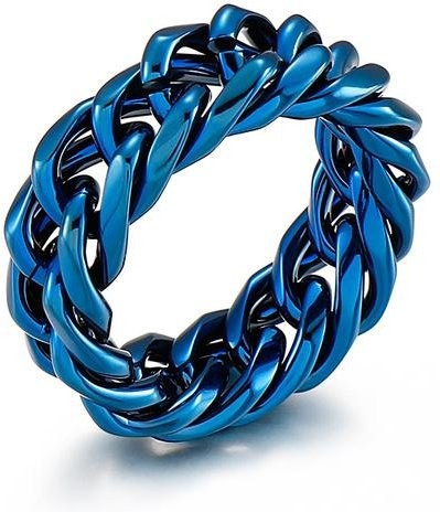 ANENJERY Ring Edelstahl, Blau, Herren - Bild 1