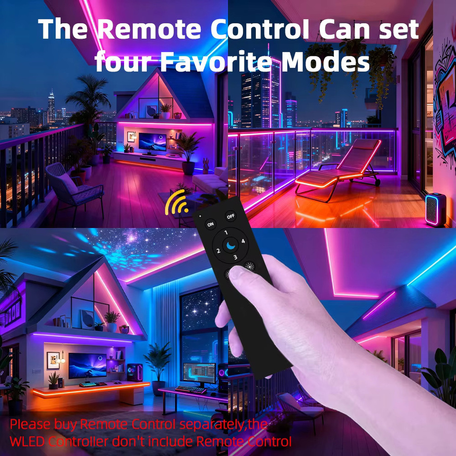DOMRAEM ESP32 4-Kanal WLED-Controller mit 16A Sicherung und Level Shifter, Sound-Sync-kompatibel für WS281x Digital RGB IC LED-Streifen mit WiFi und Fernsteuerung - Bild 4