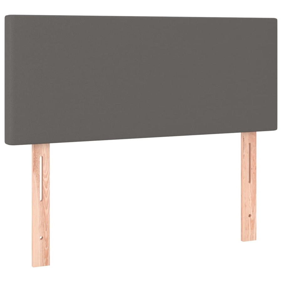 vidaXL Boxspringbett mit Matratze in Grau aus Kunstleder, B/T/H: 90 x 200 cm - Bild 3