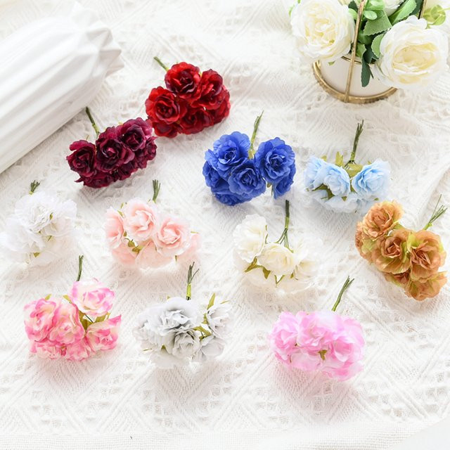 TTCY Künstliche Rosen Bouquets in Champagner für Hochzeit und Dekoration - Bild 1
