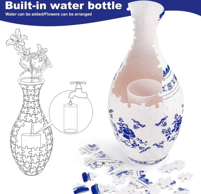 CONUSEA 3D-Puzzle-Vase, Puzzle-Spielzeug, Weiß - Bild 1