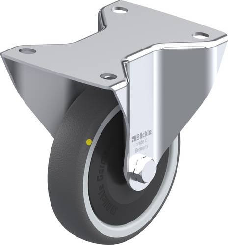 Blickle Bockrolle BK-PATH 125KF-3-ELS in Grau und Silber mit 125 mm Rad-Durchmesser und 160 kg Tragfähigkeit - Bild 1