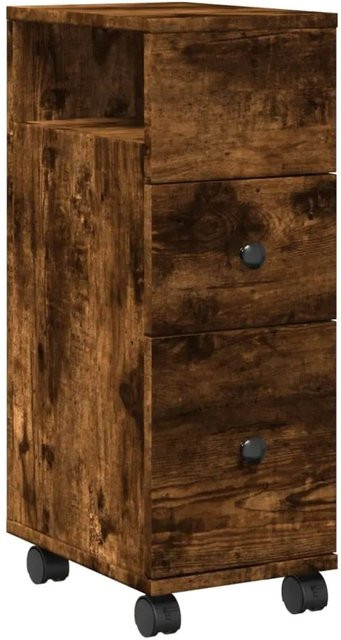 vidaXL Badschrank schmal mit Rollen in Räuchereiche, braun - Bild 1