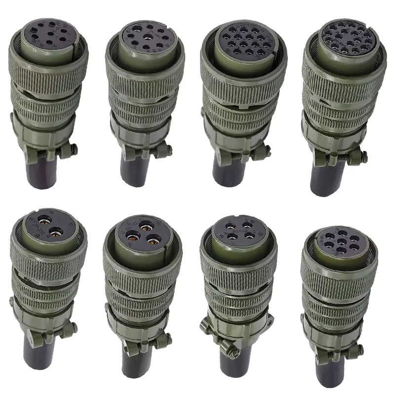 CNMAWAY Rundsteckverbinder Set aus Stecker und Buchse MIL-STD-MS3106A in Grün, 2 Stück - Bild 2