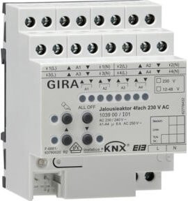 Gira Jalousieaktor 4fach REG KNX/EIB 230V AC in Weiß 103900 - Bild 1