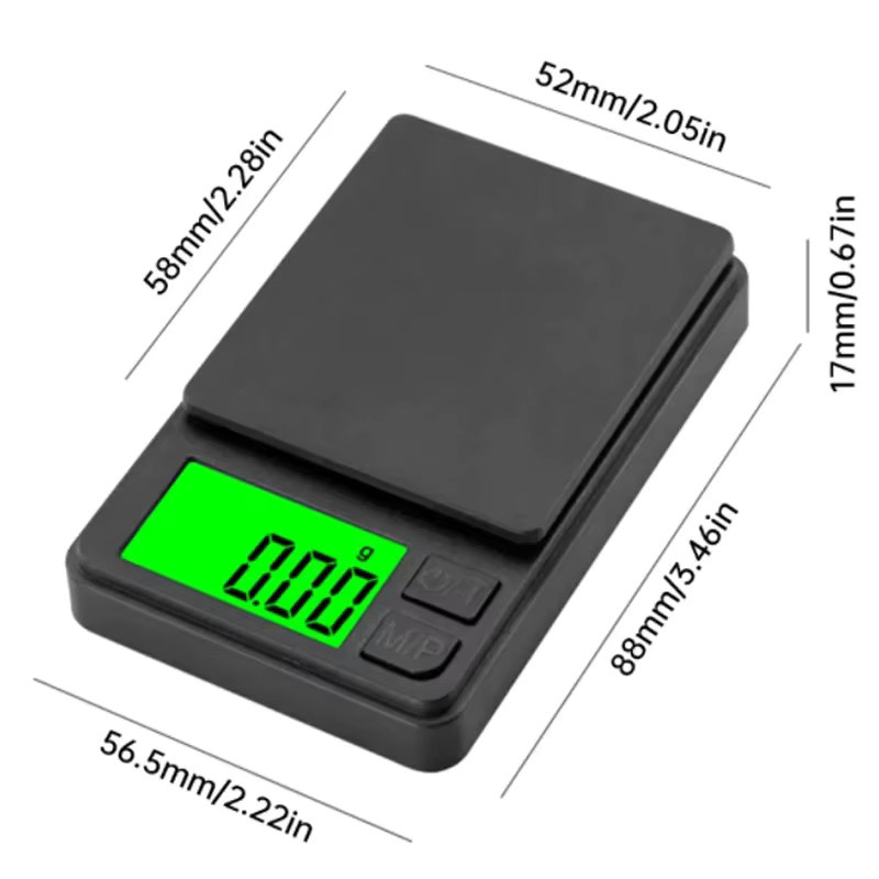 NOCCLILI Digitale Präzisions-Taschenwaage in Schwarz mit LCD-Display, Tragbare Miniwaage für Lebensmittel und Schmuck bis 1000g mit 0,1g Genauigkeit - Bild 5