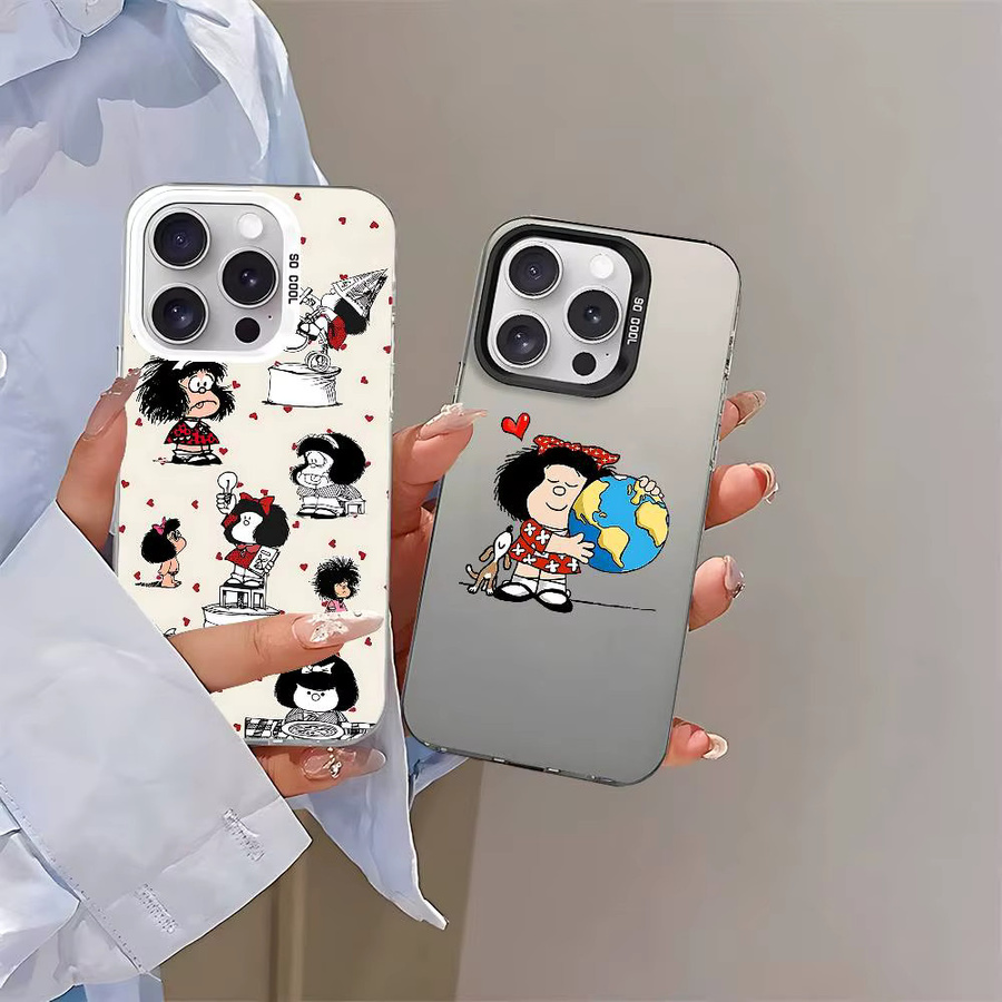 Mesuca M-Mafalda Handyhülle für iPhone 17 16 15 14 13 12 11 Pro Max Plus in Silber mit stoßfester Rückseite - Bild 2
