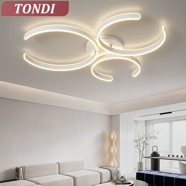 Moderne LED-Deckenleuchte TONDI in Weiß mit Ring-Design für Wohnzimmer, Schlafzimmer, Esszimmer und Küche - Bild 1