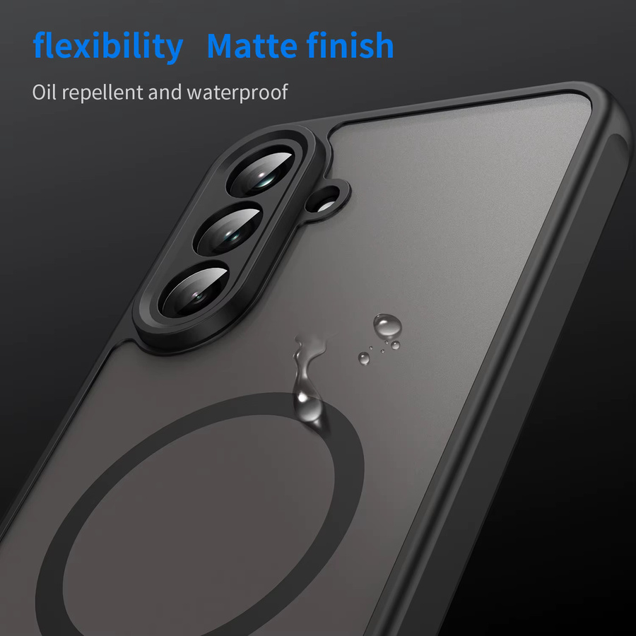 Transparente magnetische Handyhülle für Samsung Galaxy S24 S25 FE Ultra Plus A16 A26 A36 A56 A17 A07 5G in Blau, matte Hartschale - Bild 5