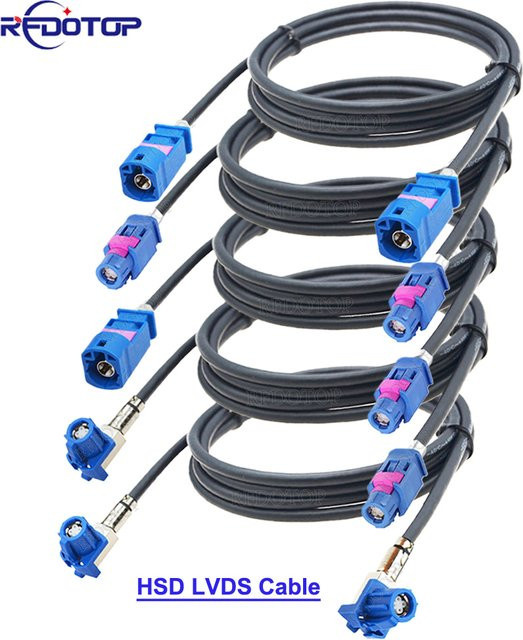 RFDOTOP HSD LVDS-Kabel mit blauem Code, 4-polig, C-Stecker auf C-Buchse für GPS, Navigation und Audio - Bild 1