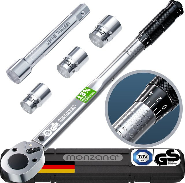 Deuba Drehmomentschlüssel Set 6-teilig aus Chrom-Vanadium in Silber, 1/2 Zoll - Bild 1