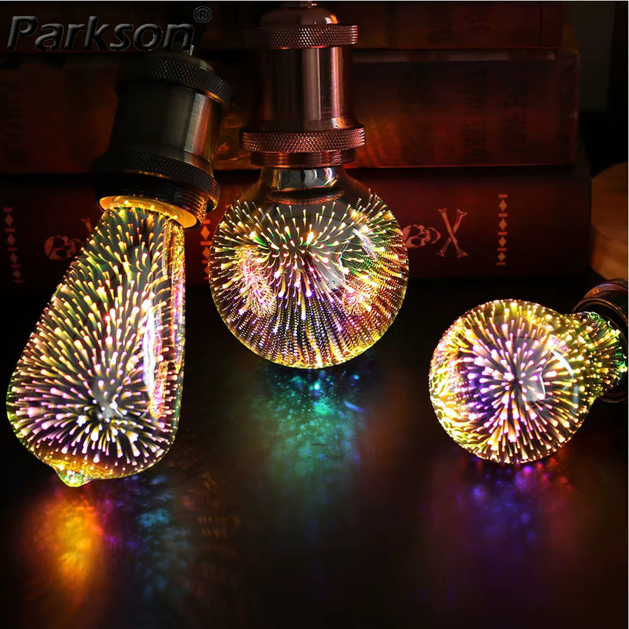 PARKSON 3D LED Vintage Edison Glühbirne E27 RGB Multicolour Feuerwerk Stern Nachtlicht zur Dekoration - Bild 2