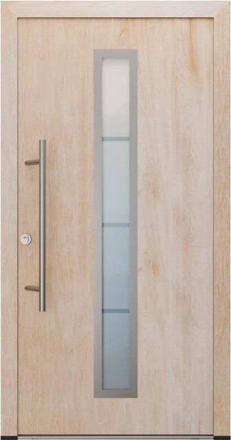 FM Türen Innentür AS68 Modell 01 Turner-Eiche mit Glaseinsatz und Beschläge Set, Farbe Braun, B: 110 cm, H: 210 cm, Ausführung Links - Bild 1