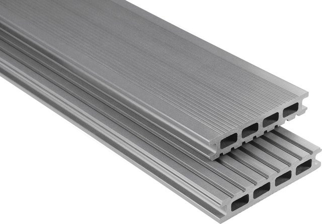 Kovalex WPC Terrassendiele Glatt Grau B/H: 14,5 cm x 2,6 cm, Länge: 450 cm - Bild 1