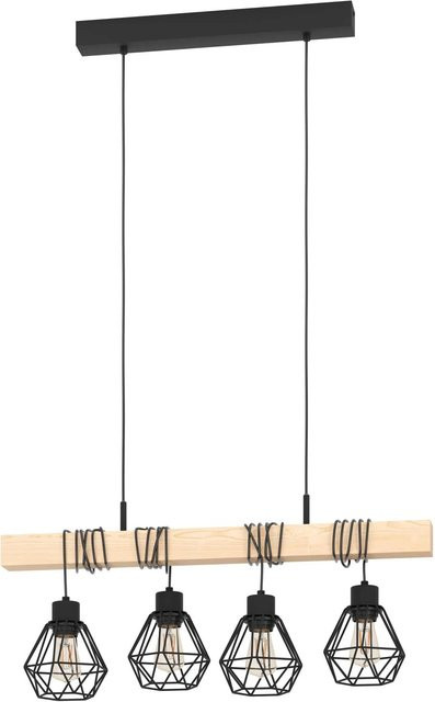 Eglo Pendelleuchte Townshend 5 LED in Schwarz und Eiche-Optik - Bild 1