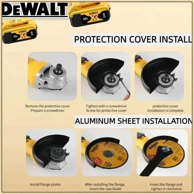 DeWalt DCG406 Akku-Winkelschleifer Gelb, bürstenlos, 125 mm, 9000 U/min, für 18V Akku - Bild 4